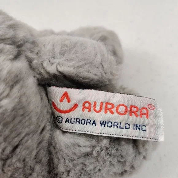 Aurora Gray Plush Curly Hair Hippo Bean Bag Soft Hippopotamus Stuffed Animal - Picture 6 of 9